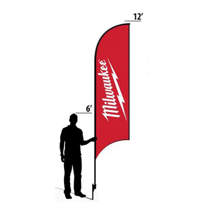 12' Milwaukee Logo red w/ white text AdverSail Flag