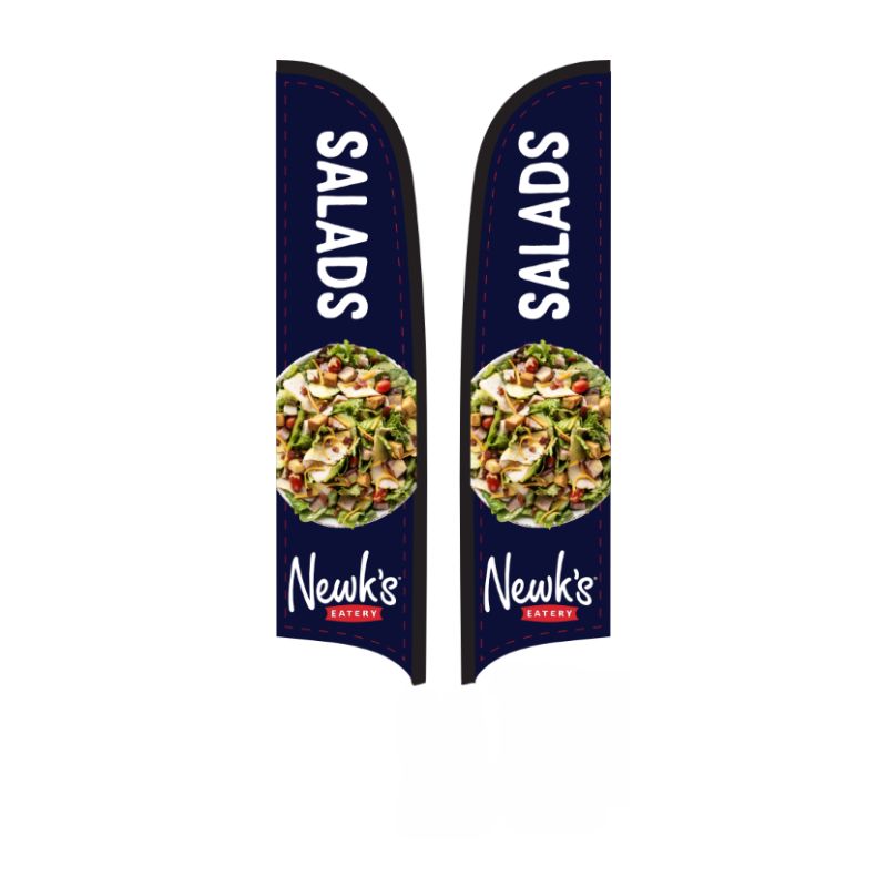 15' Double Sided Newk's Eatery Salads Navy AdverSail Flag