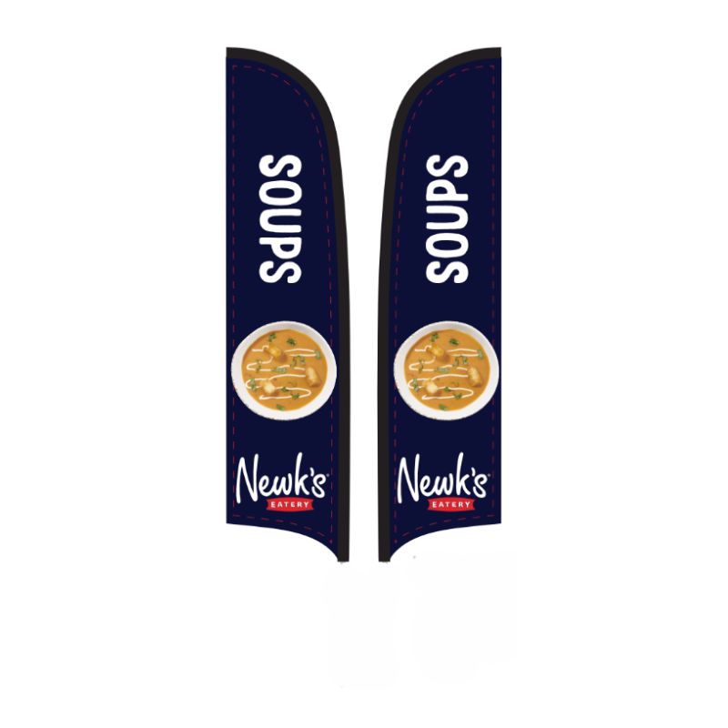 15' Double Sided Newk's Eatery Soups Navy AdverSail Flag