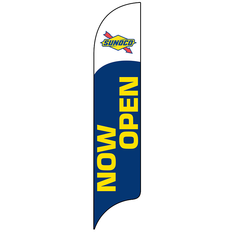 15' Sunoco Now Open Blue AdverSail Flag