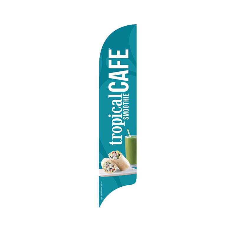 15' Tropical Smoothie Cafe Logo with Wrap Teal AdverSail Flag