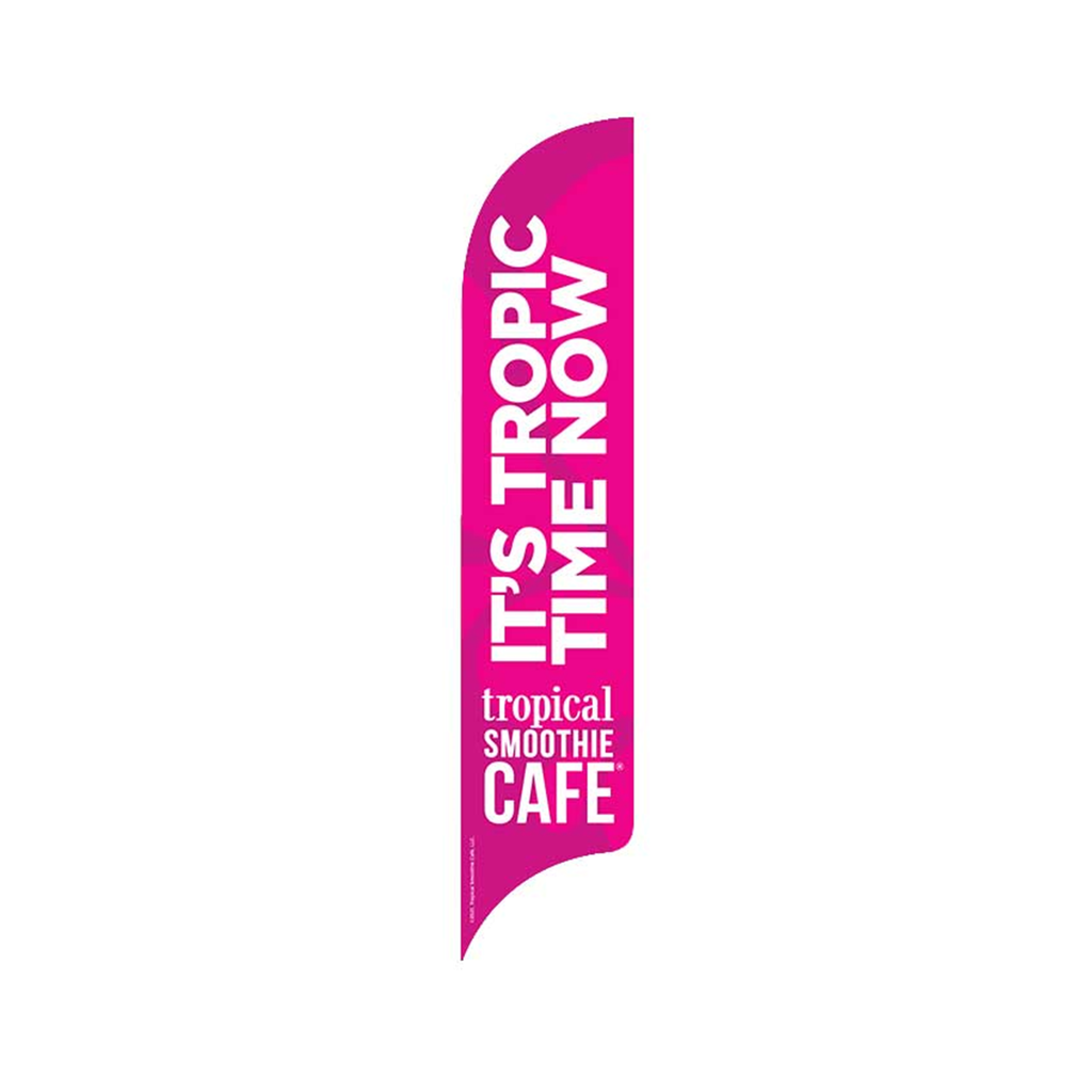15' Tropical Smoothie Cafe Pink It's Tropic Time Now AdverSail Flag
