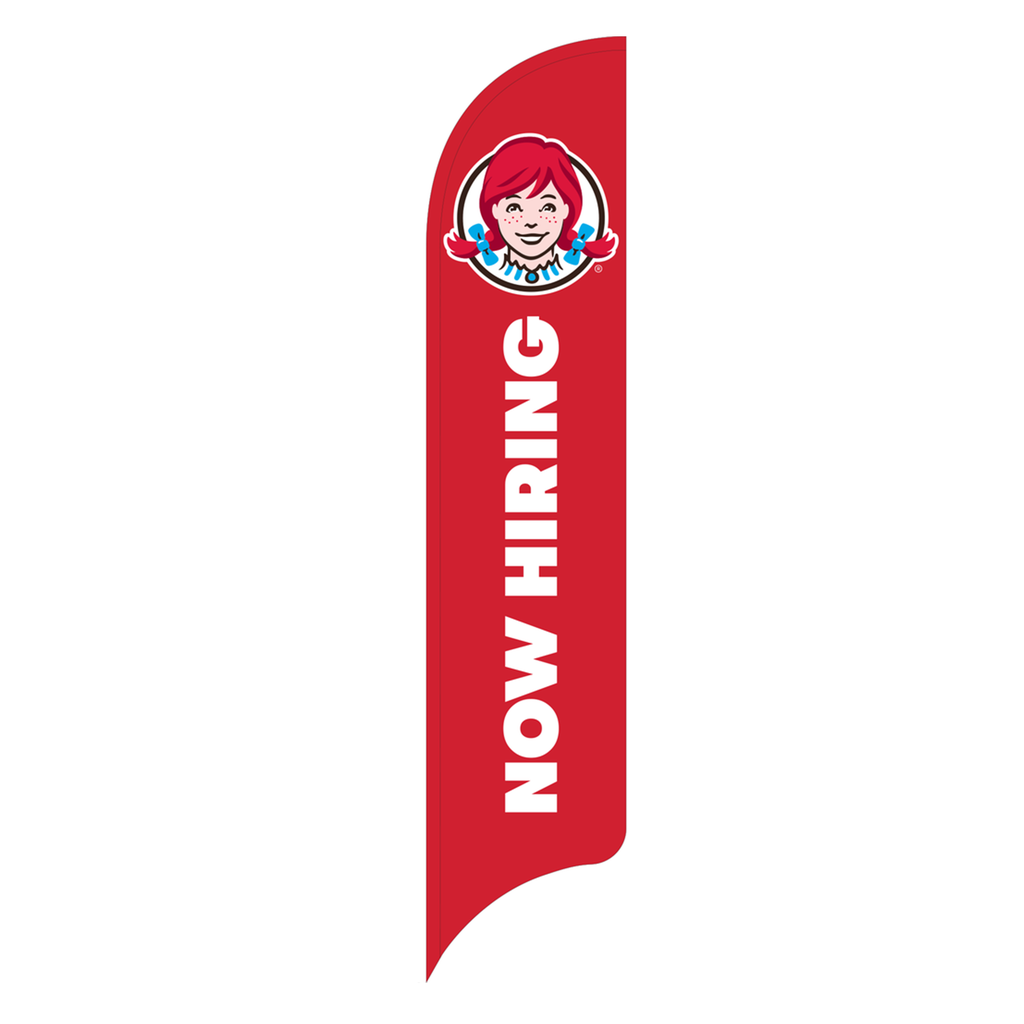 15' Wendy's Red Now Hiring AdverSail Flag