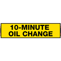 2' x 8' FullSpeed Automotive 10 Minute Oil Change Mesh Bay Banner - YELLOW