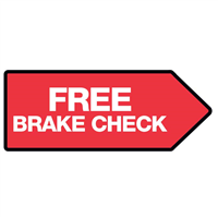 FullSpeed Automotive 46x18 Double Sided Free Brake Check Spinner Sign - RED