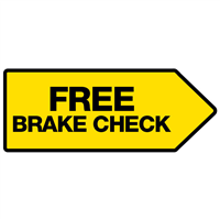 46" x 18" FullSpeed Automotive Yellow Free Brake Check Arrow Spinner Sign (double-sided)