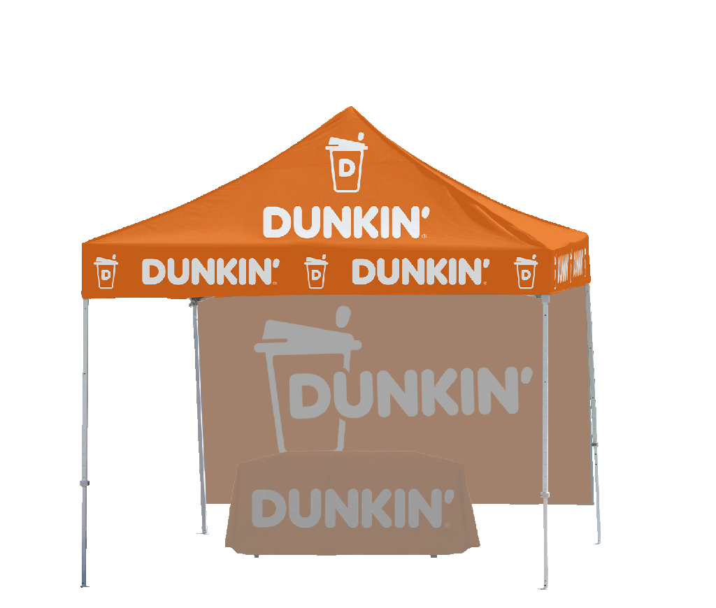 Dunkin 10'X10' Tent Top - Orange & White Logo