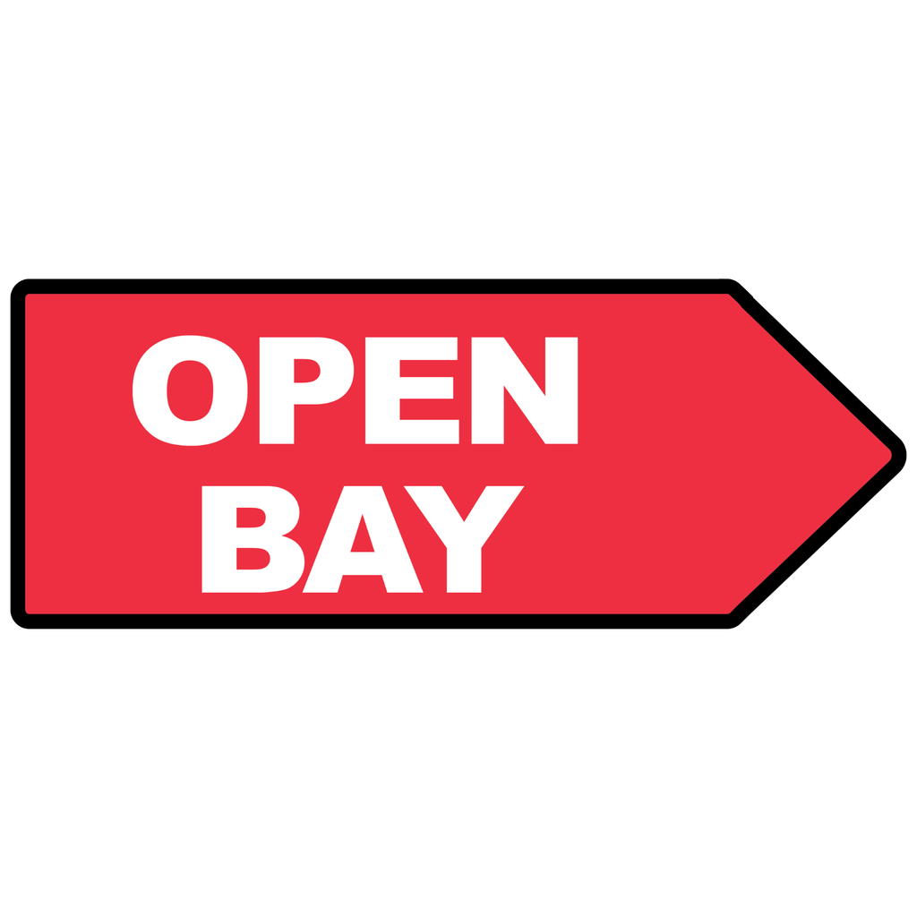 46" x 18" FullSpeed Automotive Red Open Bay Arrow Spinner Sign (double-sided)