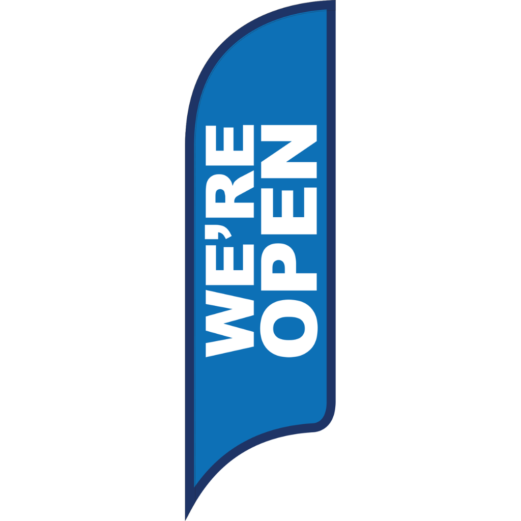 12' FullSpeed Automotive Blue We're Open AdverSail Flag 