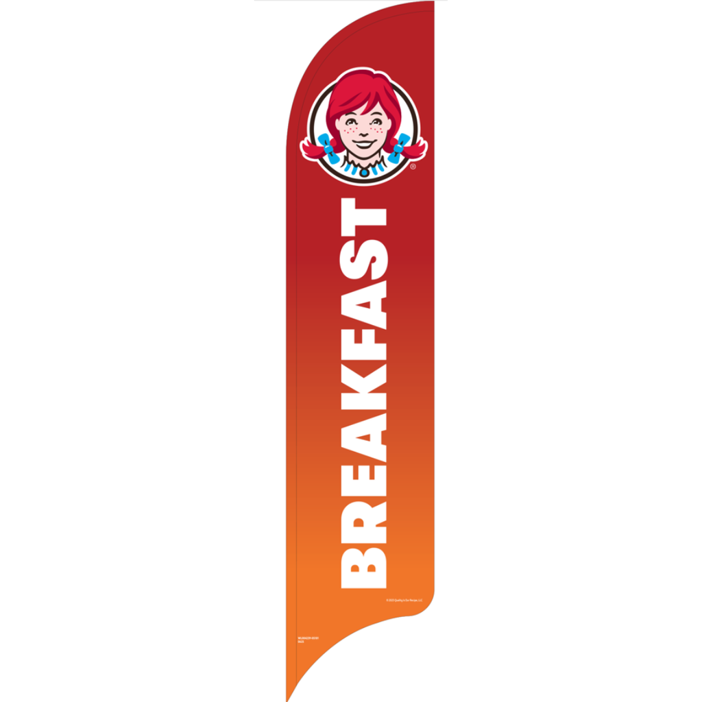 15' Wendy's Breakfast Red & Orange Ombre AdverSail Flag (2025 art)