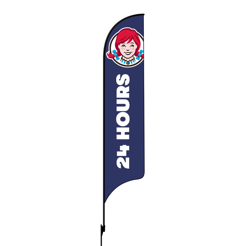 15' Wendy's Blue 24 Hours Late Night AdverSail Flag (2024 art) Kit