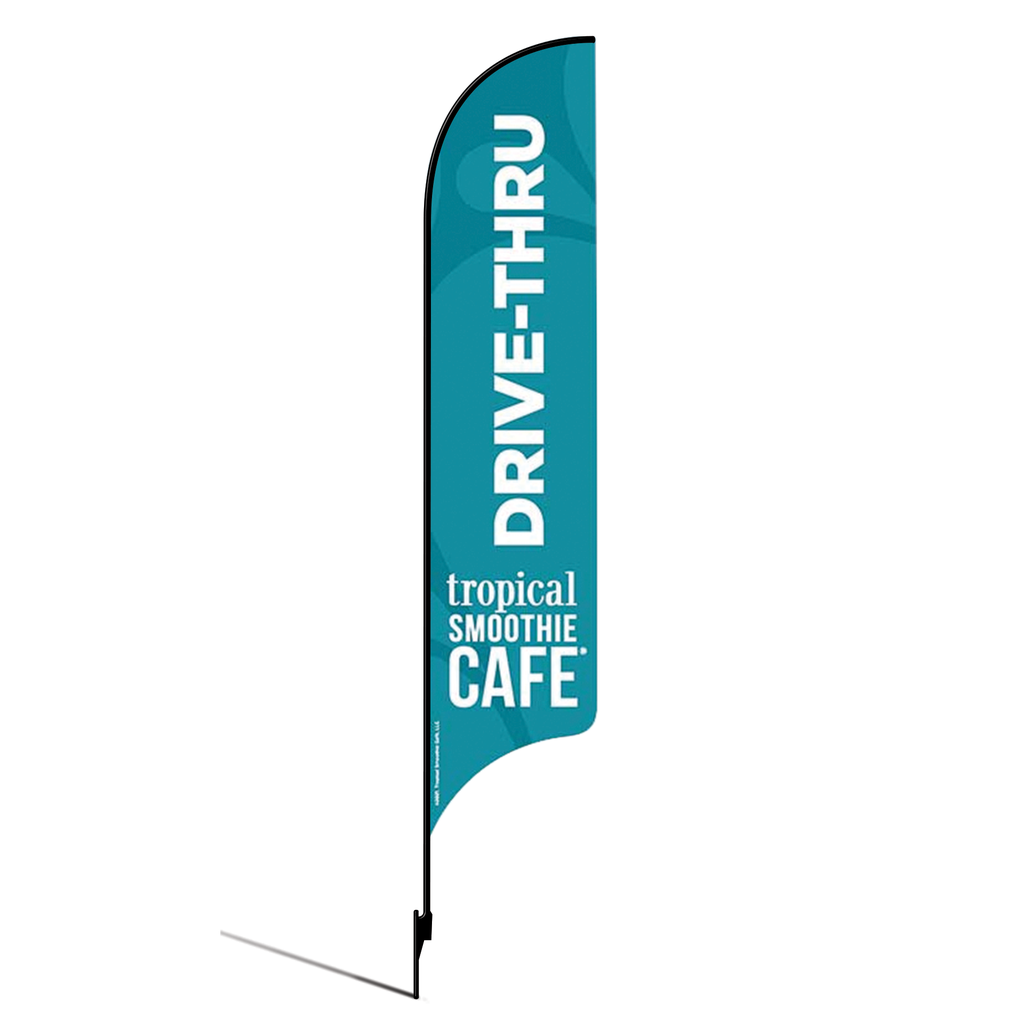 15' Tropical Smoothie Cafe Teal Drive Thru AdverSail Flag Kit