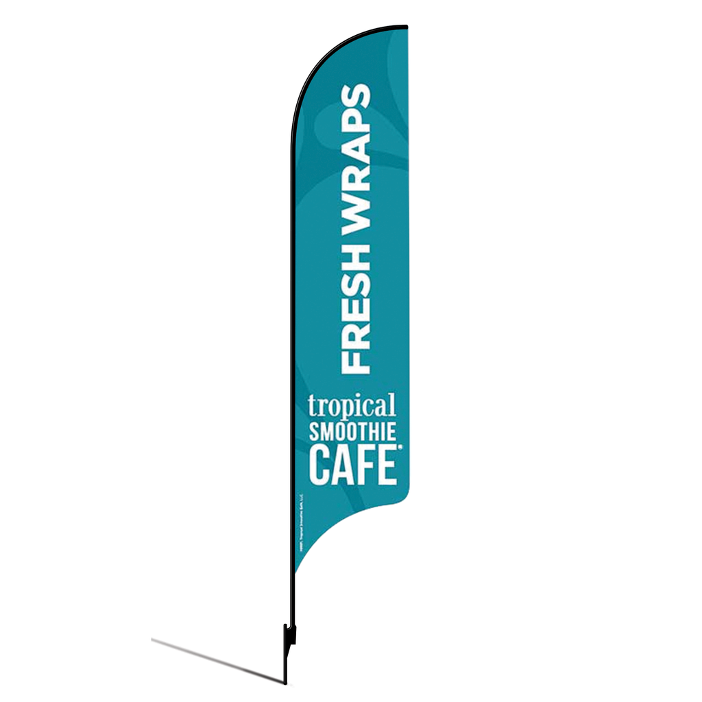15' Tropical Smoothie Cafe Teal Fresh Wraps AdverSail Flag Kit