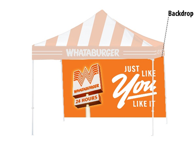 10' x 10' Whataburger Orange Just Like You Like It Tent Backwall