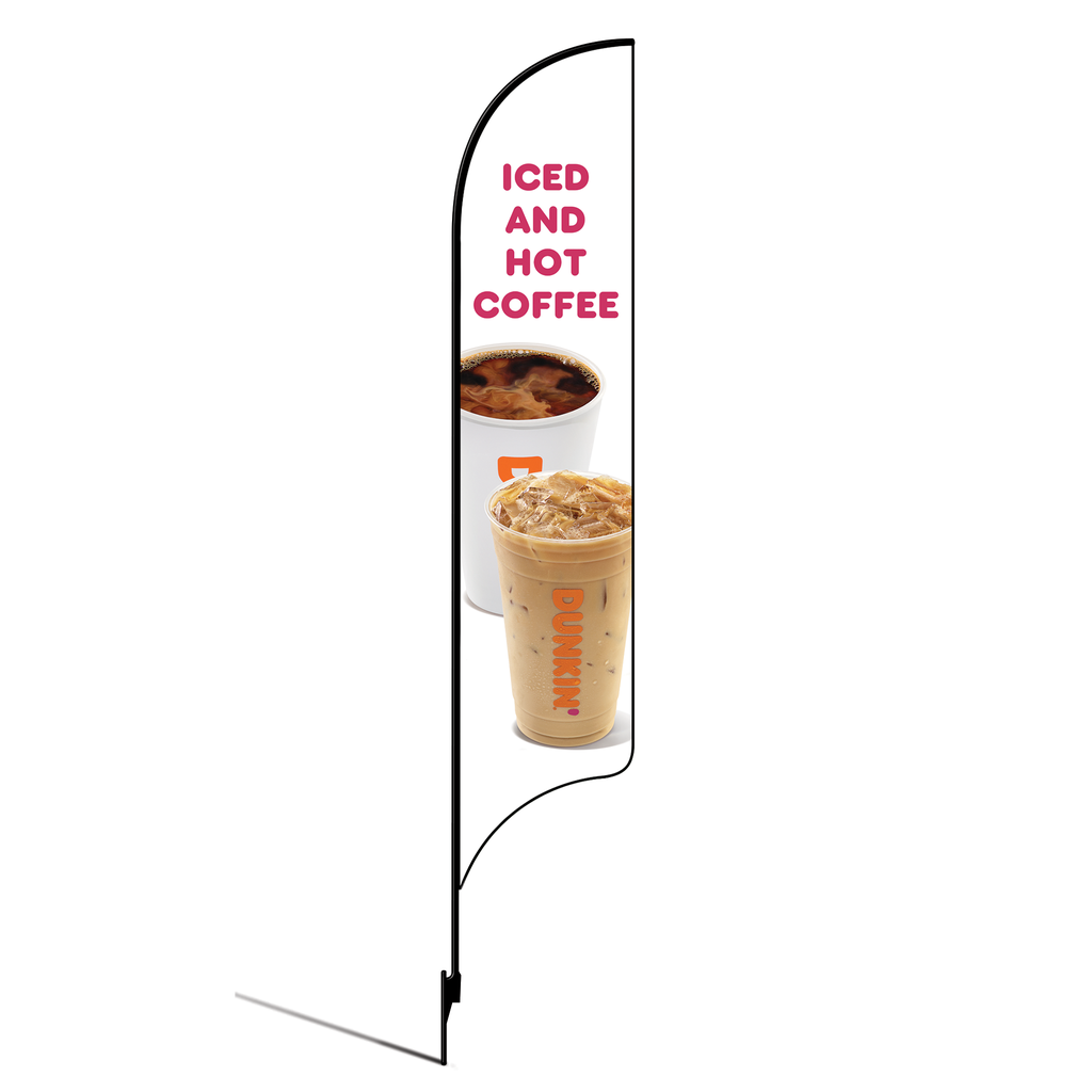 15' Dunkin' Donuts White Iced & Hot Coffee AdverSail Flag Kit