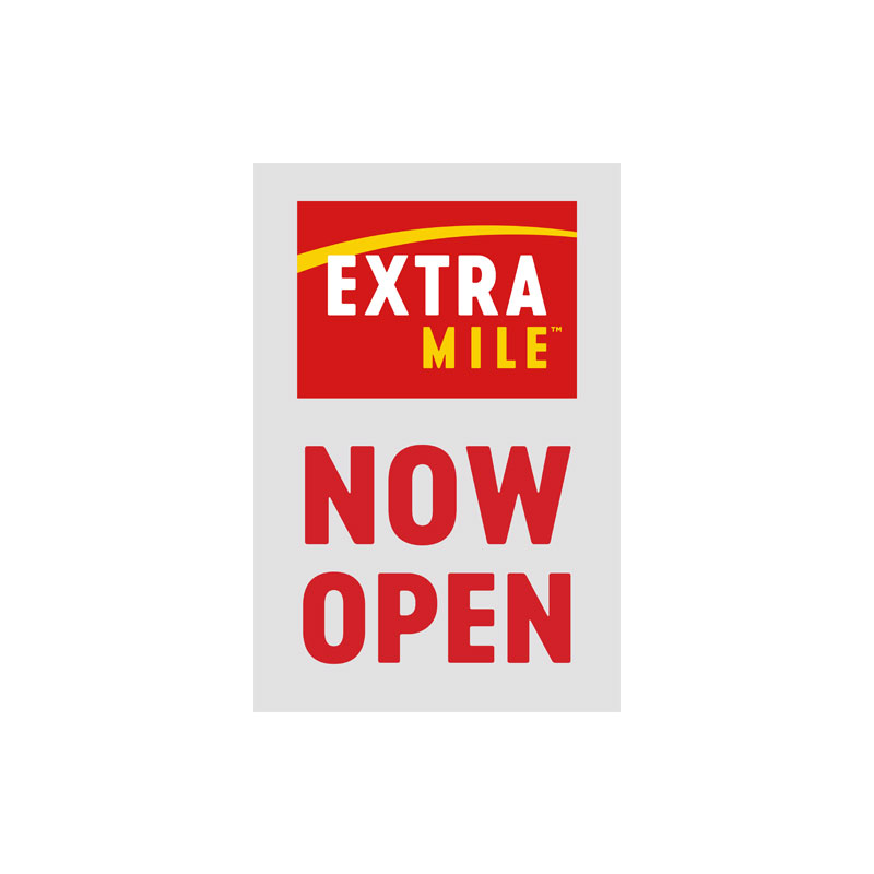 24"x36" ExtraMile C Stores White & Red Now OpenCoroplast A-frame Insert Only