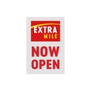 24"x36" ExtraMile C Stores White & Red Now OpenCoroplast A-frame Insert Only