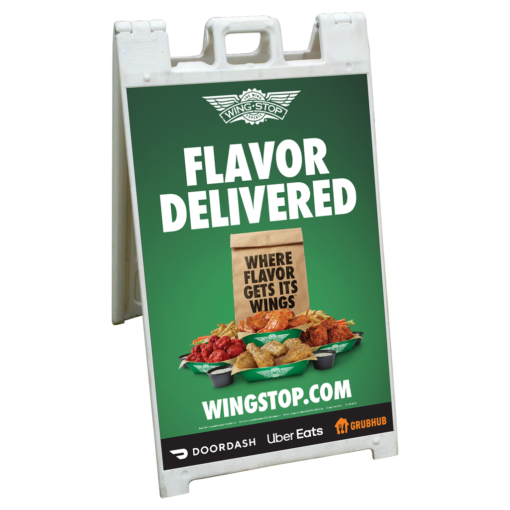 24"x36" Wingstop Flavor Delivered DoorDash UberEats GrubHub (2023 art) A-frame Insert