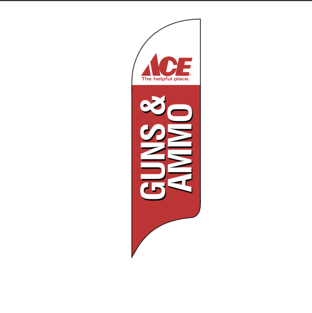 12' Ace Hardware Red Guns & Ammo AdverSail Flag