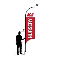 12' Ace Hardware Red Nursery AdverSail Flag
