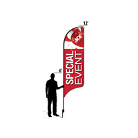 12' Ace Hardware Red Special Event AdverSail Flag