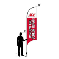 12' Ace Hardware Red Window & Screen Repair AdverSail Flag
