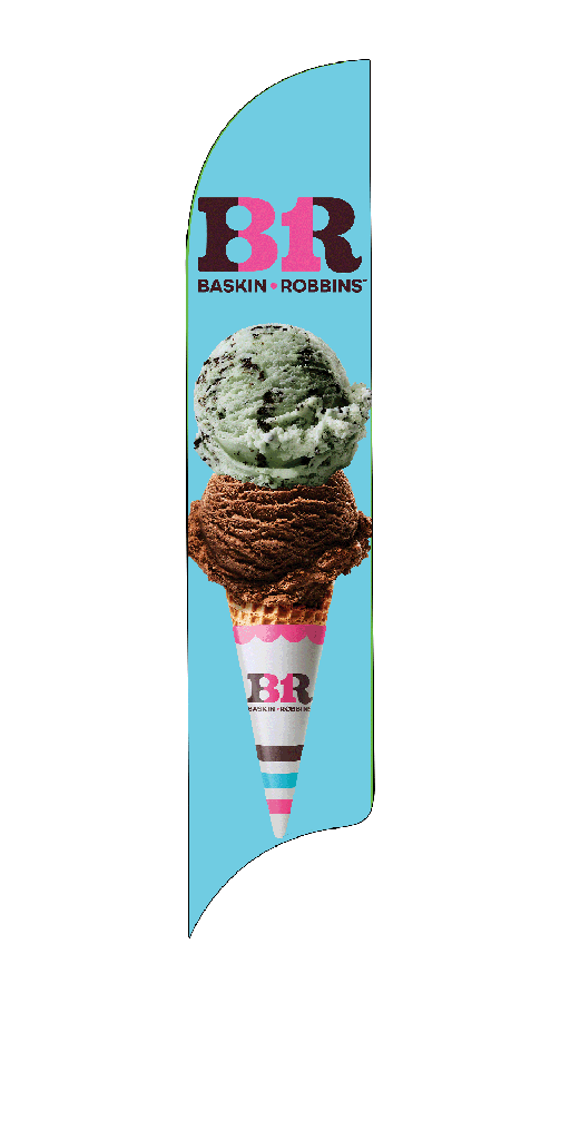 15' Baskin Robbins Blue Double Scoop Cone AdverSail Flag