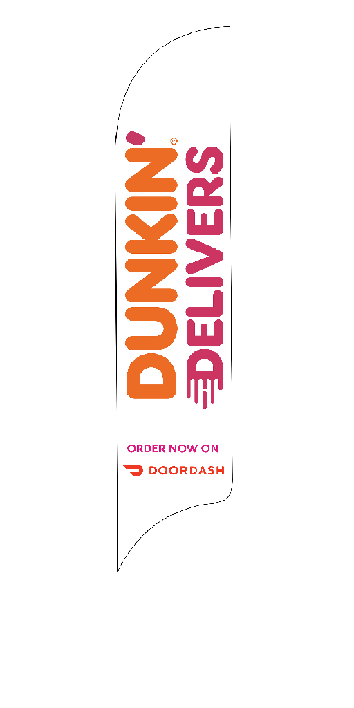 15' Dunkin' Donuts White Delivers DoorDash AdverSail Flag