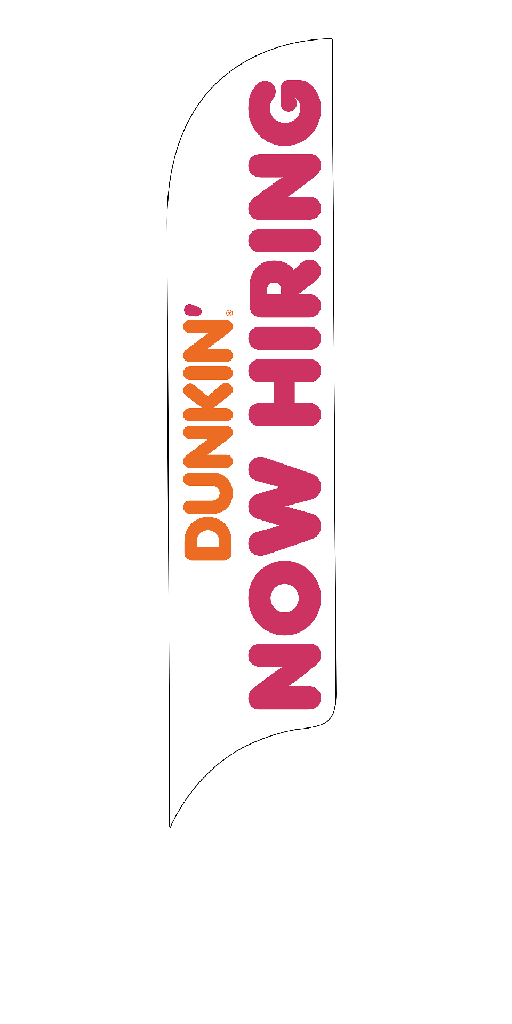 15' Dunkin' Donuts White Now Hiring AdverSail Flag