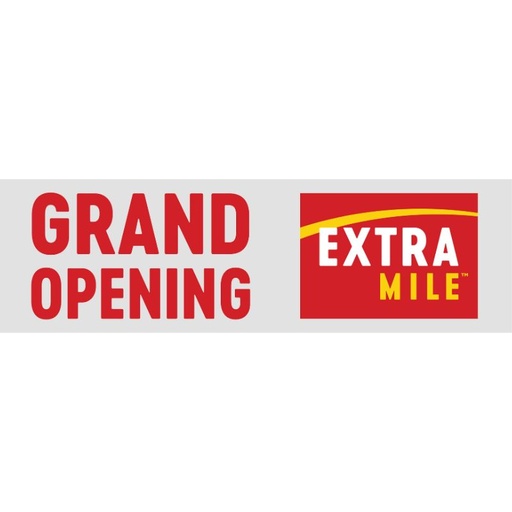 3’x10’ ExtraMile White Grand Opening Vinyl Banner