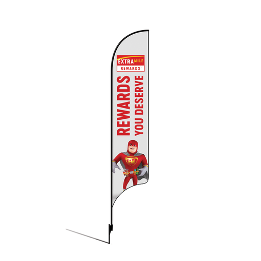 15’ ExtraMile White Rewards You Deserve AdverSail Flag (2024 Artwork) Kit