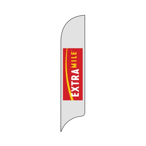 15’ ExtraMile White Logo AdverSail Flag (2024 Artwork)