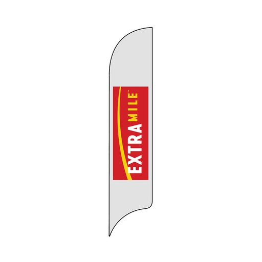 15’ ExtraMile White Logo AdverSail Flag (2024 artwork)